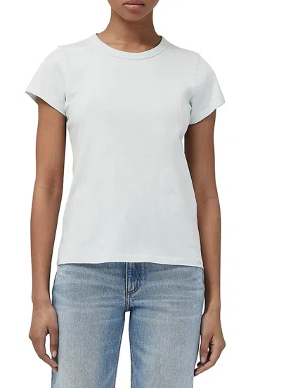 Shop Rag & Bone Women's The Slub Short Sleeve Crew Neck T-shirt In Ice Blue In White