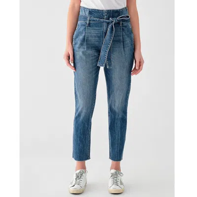 Shop Dl1961 - Women's Susie Paper Bag High Rise Tapered Straight Jean In Aberdeen In Blue