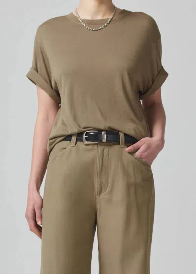 Shop Citizens Of Humanity Lupita Tee In Cocolette (lt. Khaki) In Green