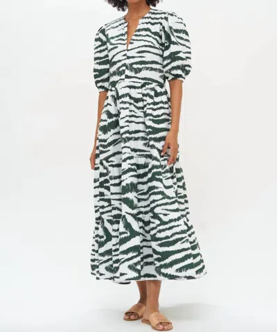 Shop Oliphant Puff Sleeve Maxi Dress In Green Singita