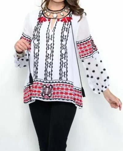 Shop Vintage Collection Cherry Blossom Tunic In Multi In White