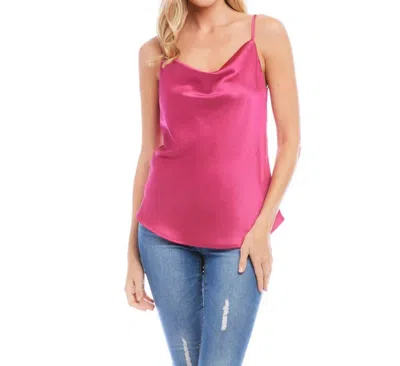 Shop Karen Kane Drape Cami Top In Raspberry In Pink