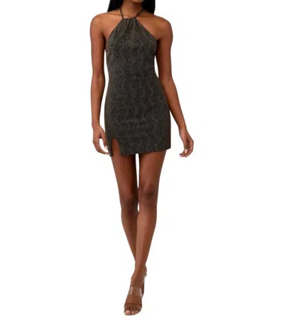 Shop Show Me Your Mumu Casino Mini Dress In Squiggle Sparkle Knit In Black