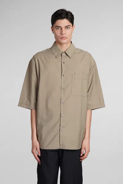 Shop Lemaire Shirt In Khaki Cotton In Green