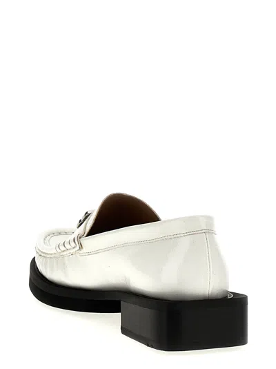 Shop Ganni Butterfly Loafers In White
