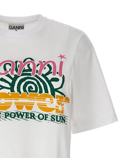 Shop Ganni Logo Print T-shirt In White