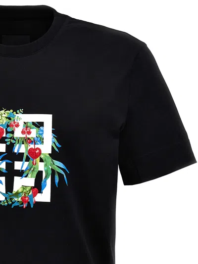 Shop Givenchy Embroidery Logo T-shirt In Black