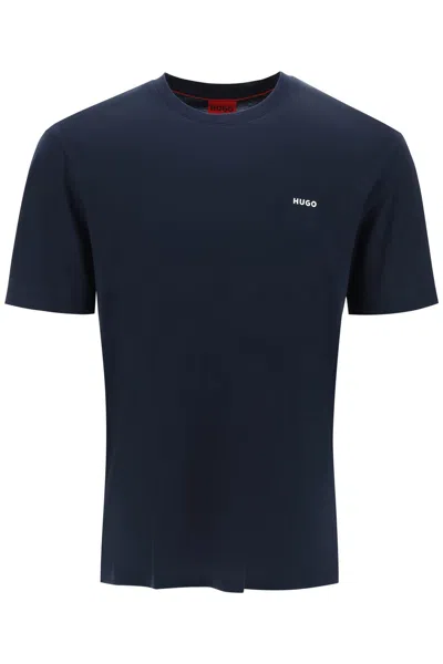Shop Hugo Boss Logo Oversized T-shirt In Dark Blue (blue)