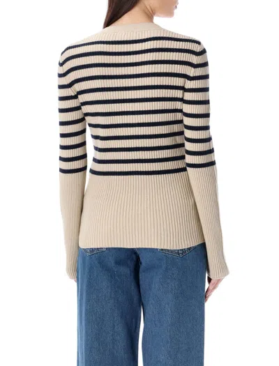 A.p.c. Pull Lou In Ecru/dark Navy