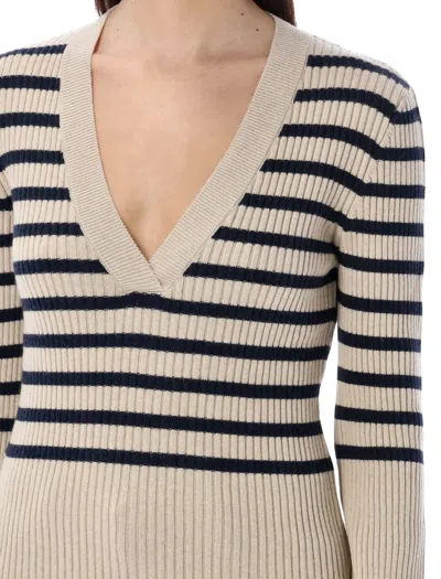 A.p.c. Pull Lou In Ecru/dark Navy