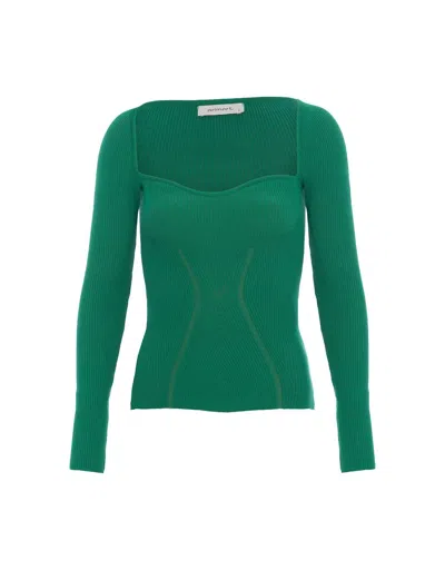 Shop Paola Bernardi Celine Top In Jade Green