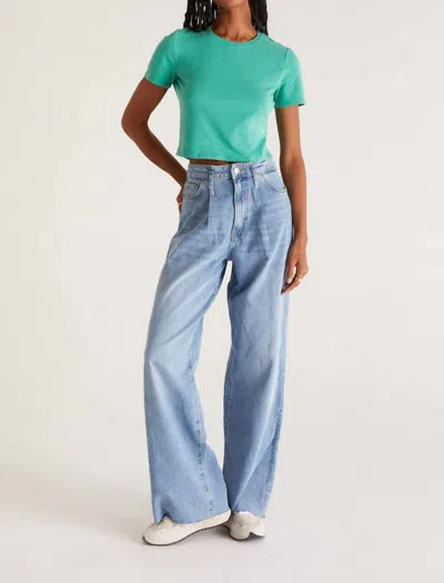 Shop Z Supply Pamela Cropped Tee In Succulent In Green