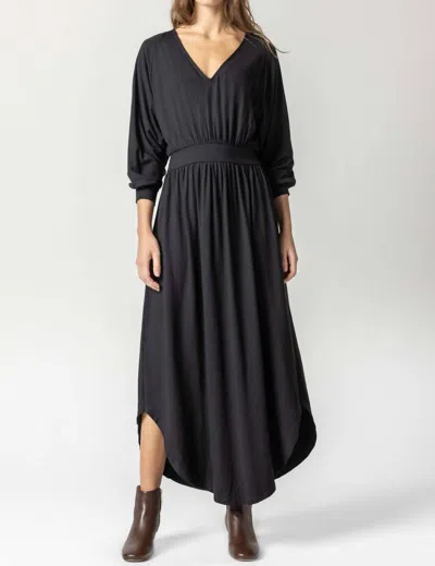 Shop Lilla P Full Sleeve Maxi Dress In Pa2305 In Grey
