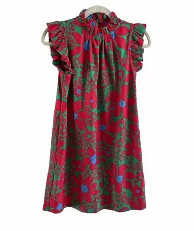 Shop Jude Connally Shari Dress In Mod Daisygreen In Red