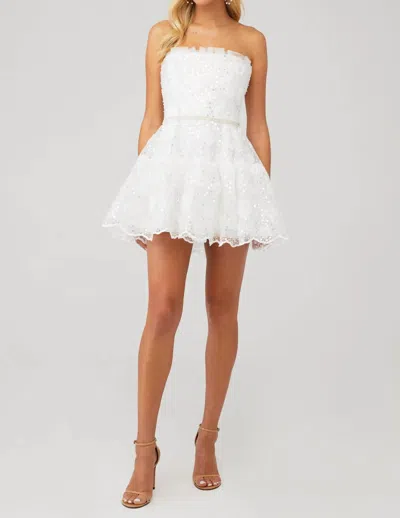 Shop Show Me Your Mumu Shes The One Mini Dress In Embellished Tulle Floral In White