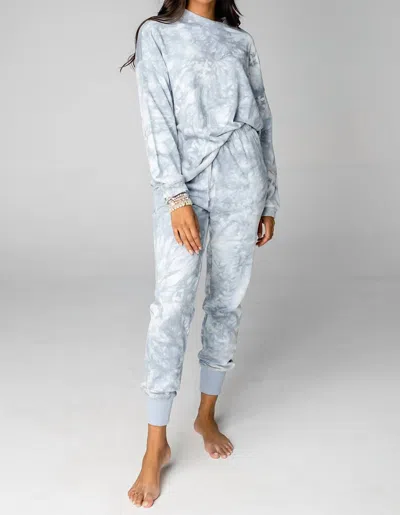 Shop Buddylove Lounge Top In Grey Clouds In Blue
