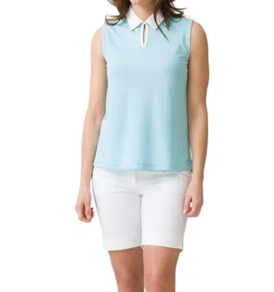 Shop Daily Sports Stacia Sleeveless Polo Shirt In Azul In Blue