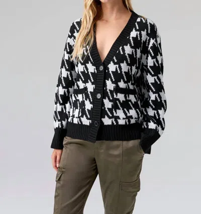 Shop Sanctuary Plaid Warms My Heart Cardi In Pulse Houndstooth In Black