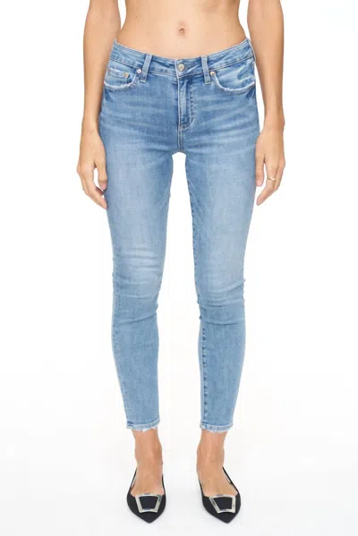 Shop Pistola Audrey Mid Rise Skinny Jean In Hayes Wash In Blue