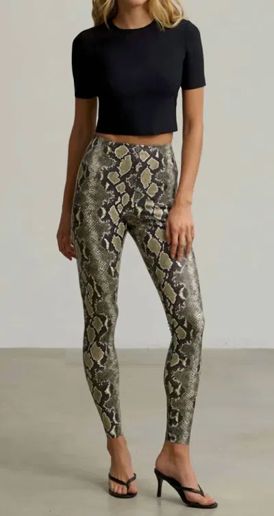 Shop Commando Faux Leather Animal Legging W Perfect Control In Neon Snake In Silver