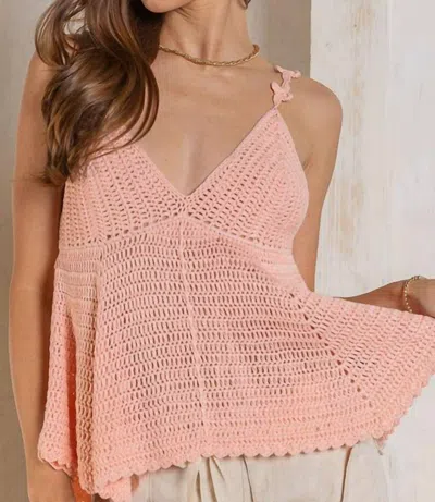 Shop Pol Claudia Babydoll Sweater Tank In Blush In Pink