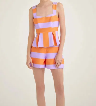 Shop Silka Emma Shorts In Orange/purple Stripe