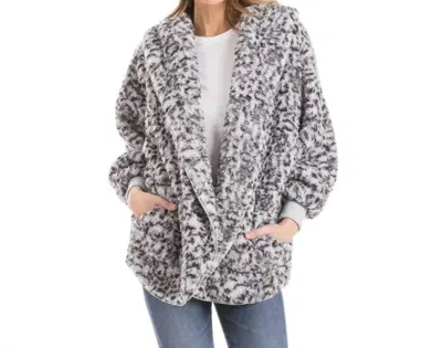 Shop Katydid Os Sherpa Cardigan In Gray Leopard In Grey