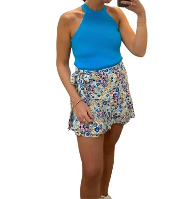 Shop Meet Me In Santorini Agnes Skirt In Blue And Pink