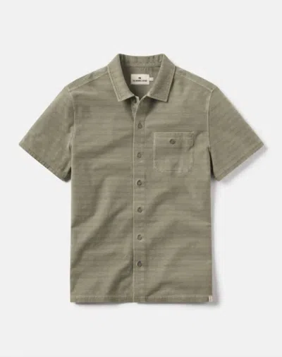 Shop The Normal Brand Sequoia Jacquard Button Down Shirt In Moss In Green