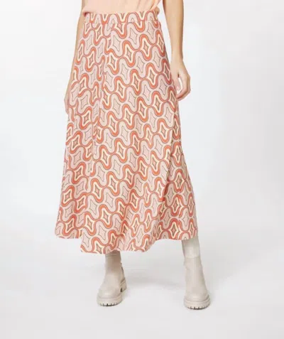 Shop Esqualo Wide Groovey Skirt In Multi In Pink