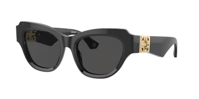 Burberry Beveled Acetate & Plastic Cat-eye Sunglasses In Dark Grey