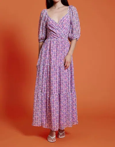 Shop Lucy Paris Linden Sweetheart Dress In Floral Purple