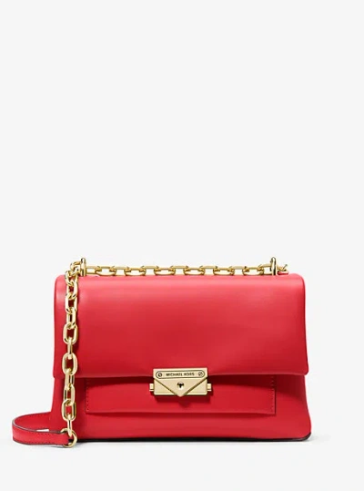 Shop Michael Kors Cece Medium Shoulder Bag In Red