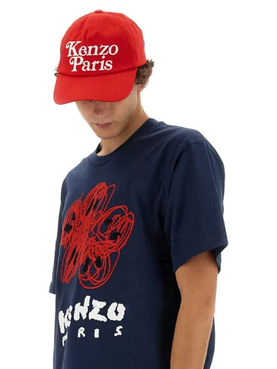 Shop Kenzo " Drawn Varsity" T-shirt In Blue