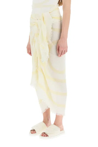 Shop Totême Toteme Monogram Beach Sarong In Neutro