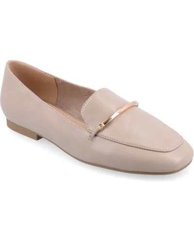 Shop Journee Collection Women's Wrenn Wide Width Slip On Loafers In Taupe