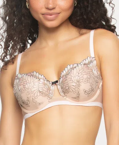 Shop Paramour Women's Aura Embroidered Overlay Demi Bra In Prosecco Pink