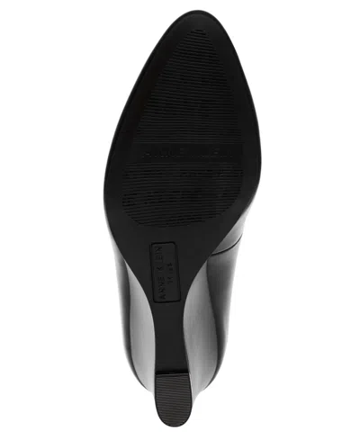 Anne Klein Sarina Pointed Toe Wedge Pump In Black Smooth