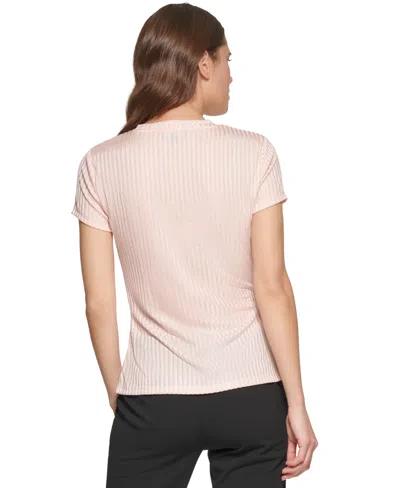 Shop Dkny Petite Side-knot Top In Peony