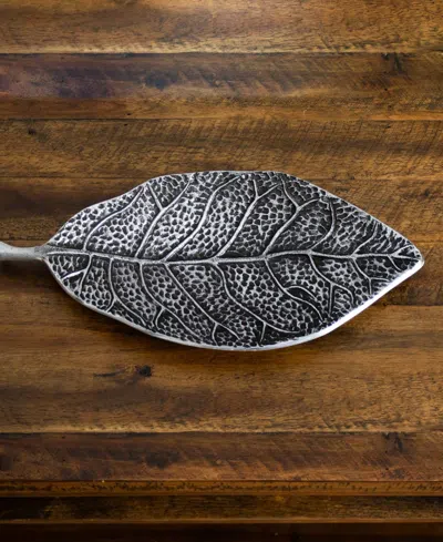 Nearly Natural 16in. Antique Leaf Decorative Accent Tray In Grey