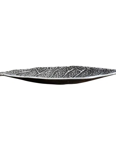 Nearly Natural 16in. Antique Leaf Decorative Accent Tray In Grey