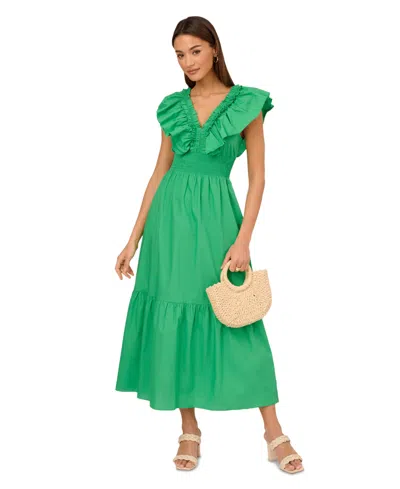 Shop Adrianna By Adrianna Papell Women's Ruffled Maxi Dress In Warm Sun