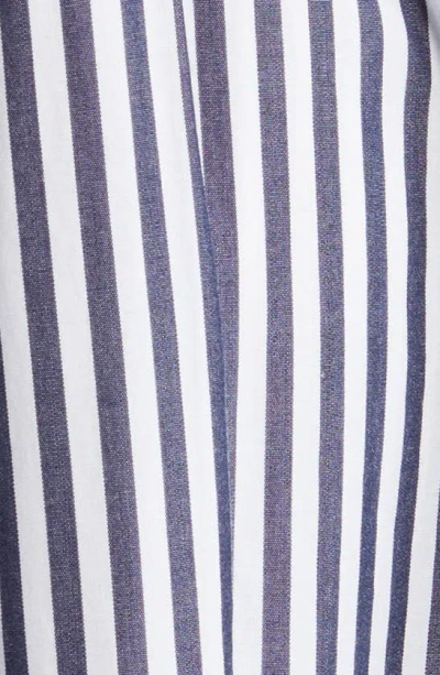 Shop The Great The Field Stripe Cotton Midi Skirt In Navy Studio Stripe