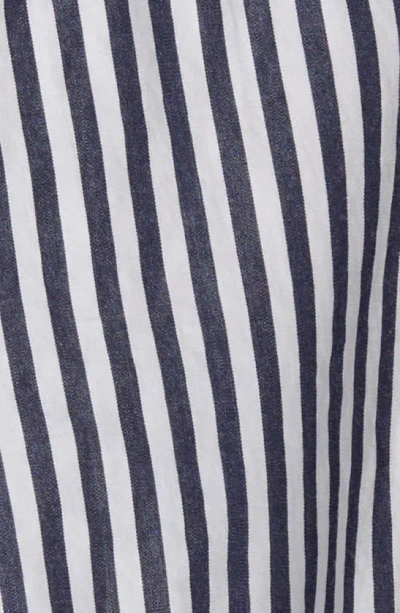 Shop The Great The Atlas Stripe Cotton Button-up Shirt In Navy Studio Stripe