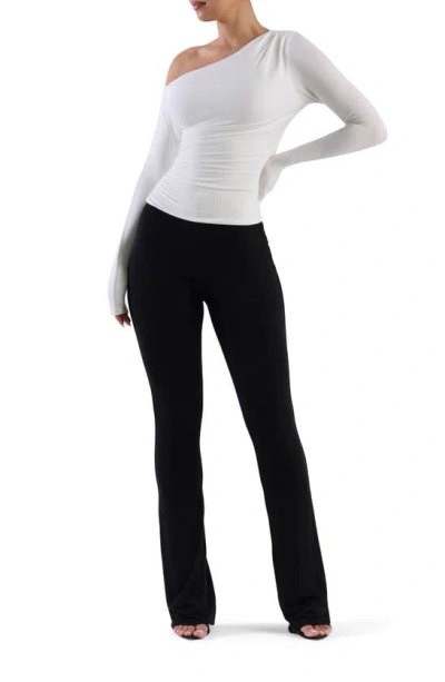 Naked Wardrobe Ruched One-shoulder Top In White
