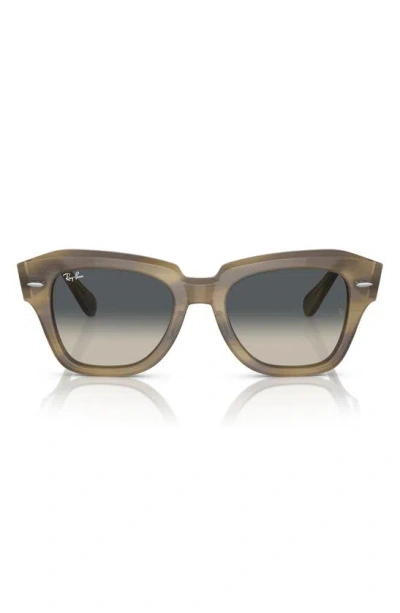 Shop Ray Ban State Street 52mm Sunglasses In Striped Grey