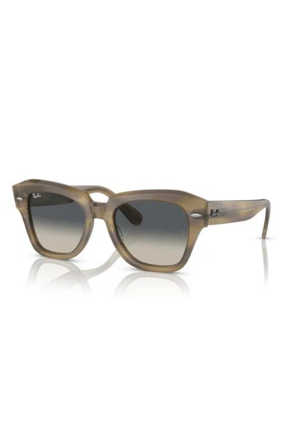 Shop Ray Ban State Street 52mm Sunglasses In Striped Grey