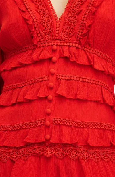 Shop Allsaints Zora Long Sleeve Minidress In Red