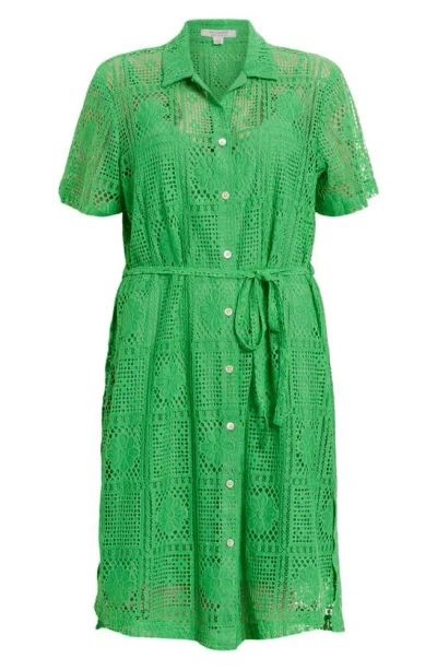 Shop Allsaints Athea Embroidery Shirtdress In Spectra Green