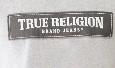 Shop True Religion Brand Jeans Frayed Arch Cotton Graphic T-shirt In Heather Grey